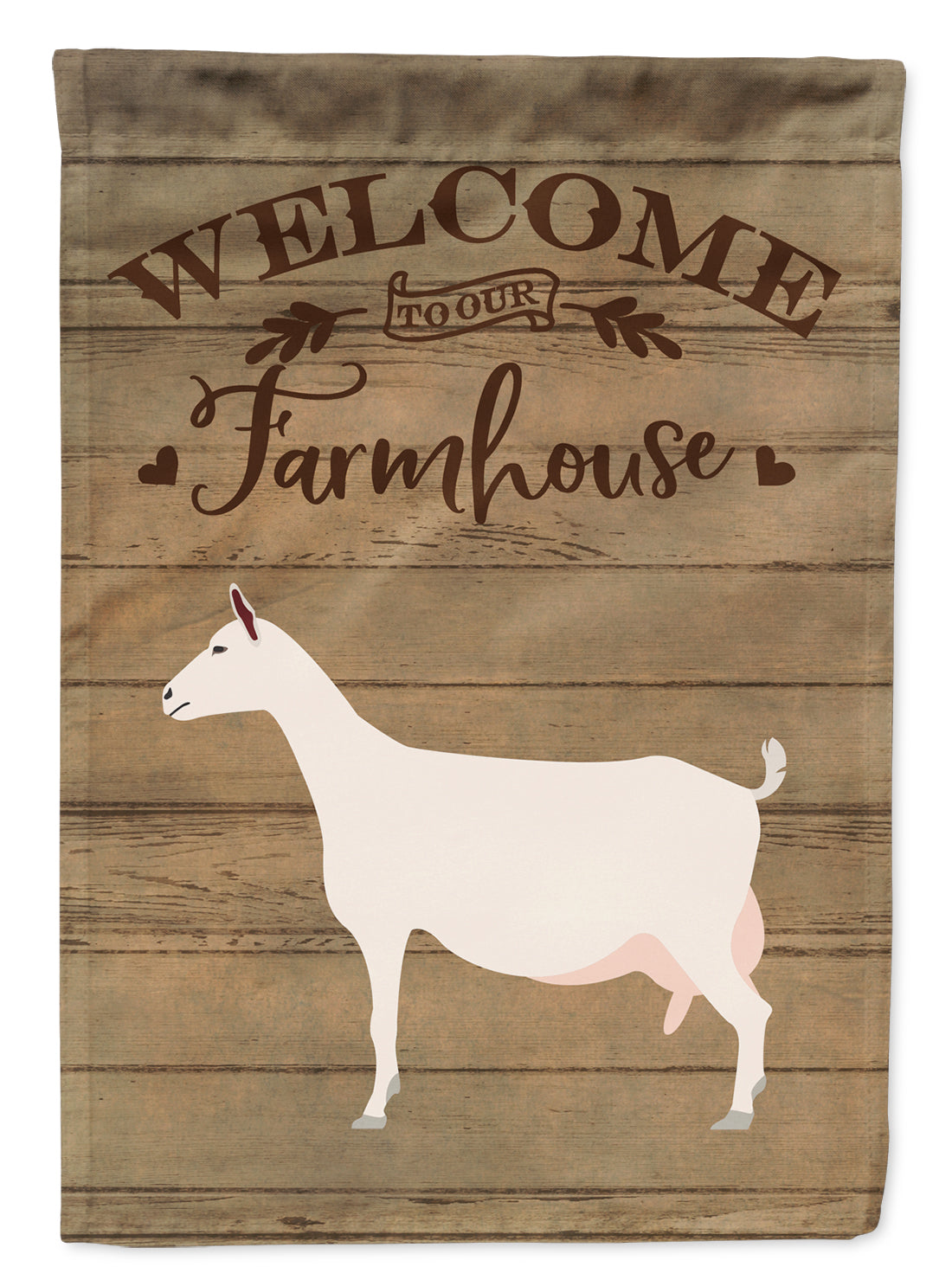 Saanen Goat Welcome Flag Canvas House Size CK6833CHF