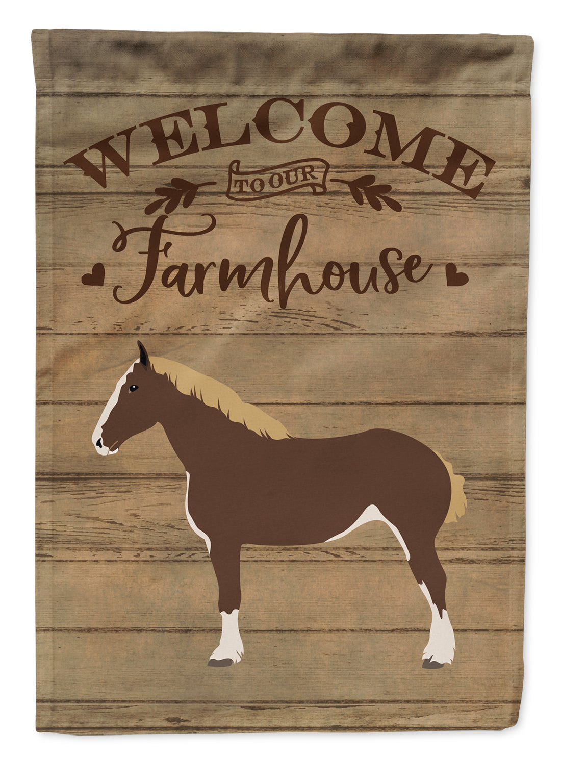 Percheron Horse Welcome Flag Canvas House Size CK6850CHF