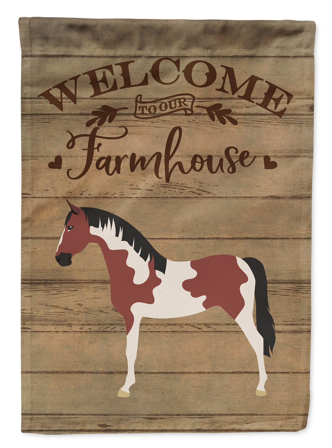 Pinto Horse Welcome Flag Canvas House Size CK6851CHF  the-store.com.