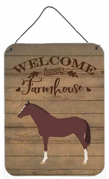 English Thoroughbred Horse Welcome Wall or Door Hanging Prints CK6857DS1216 by Caroline's Treasures