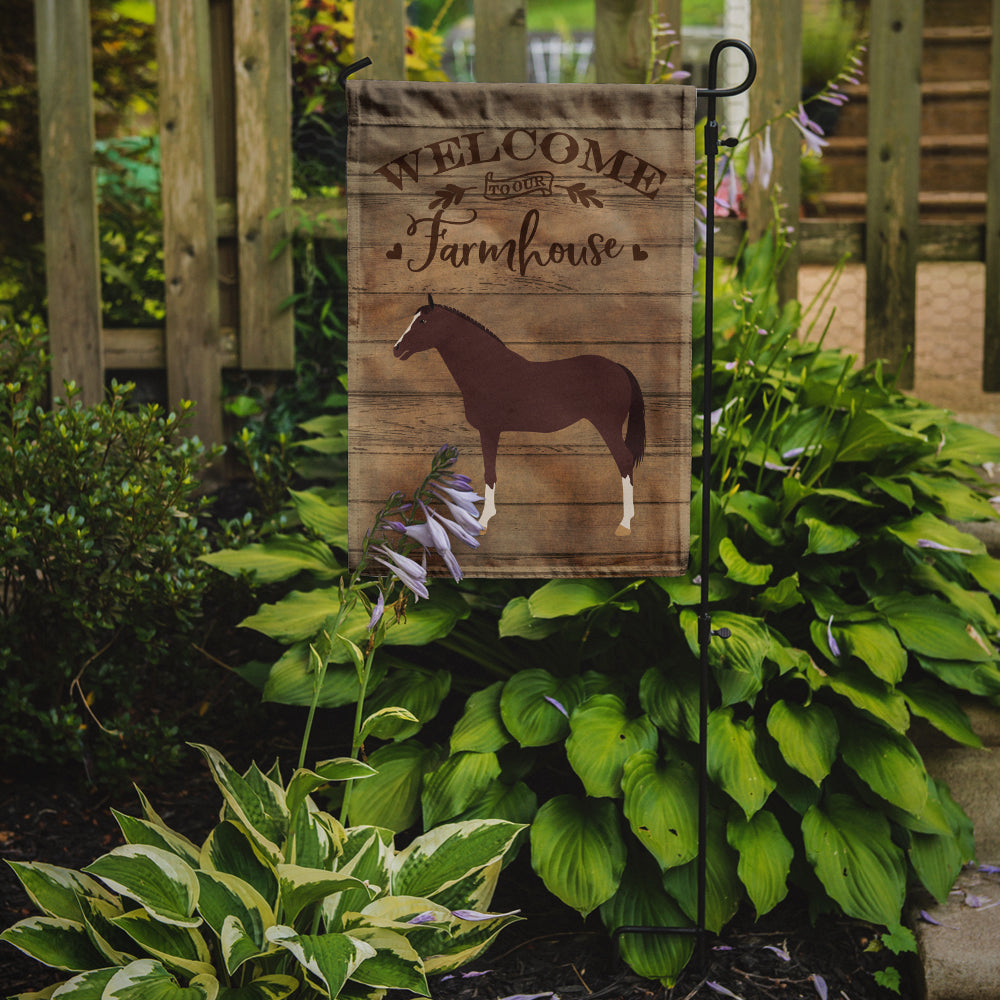 English Thoroughbred Horse Welcome Flag Garden Size CK6857GF  the-store.com.