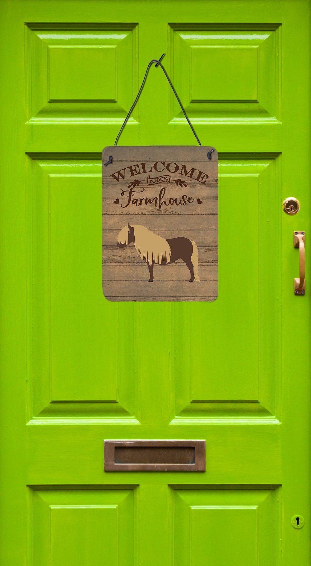 Shetland Pony Horse Welcome Wall or Door Hanging Prints CK6858DS1216 by Caroline's Treasures