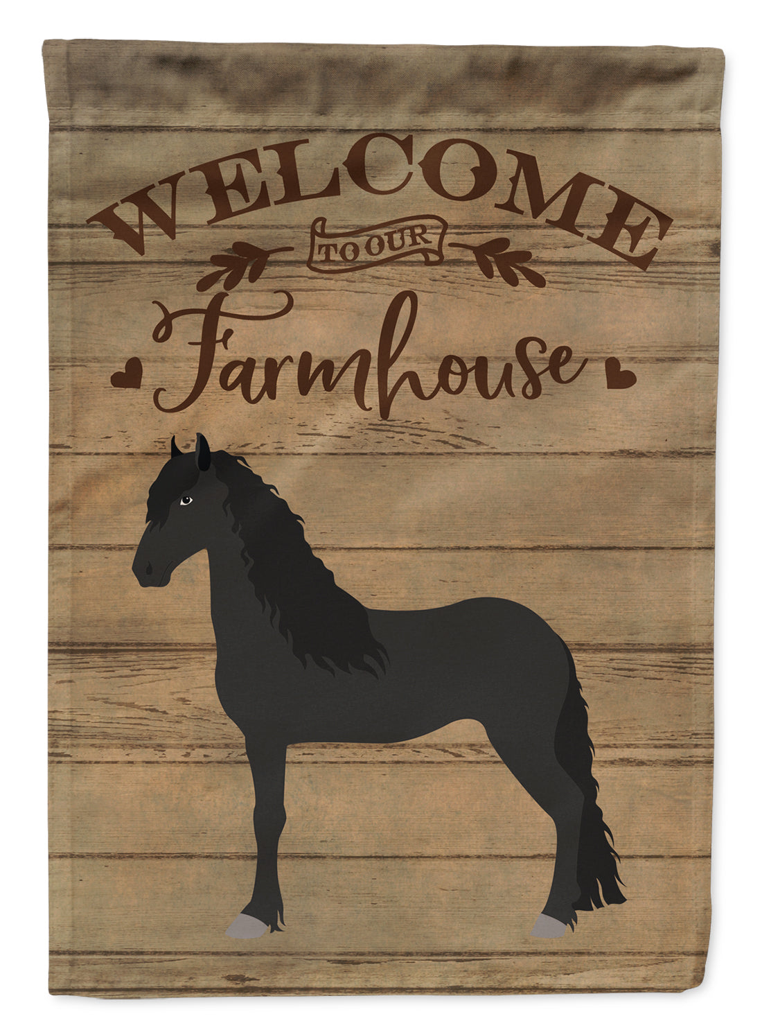Friesian Horse Welcome Flag Canvas House Size CK6859CHF  the-store.com.