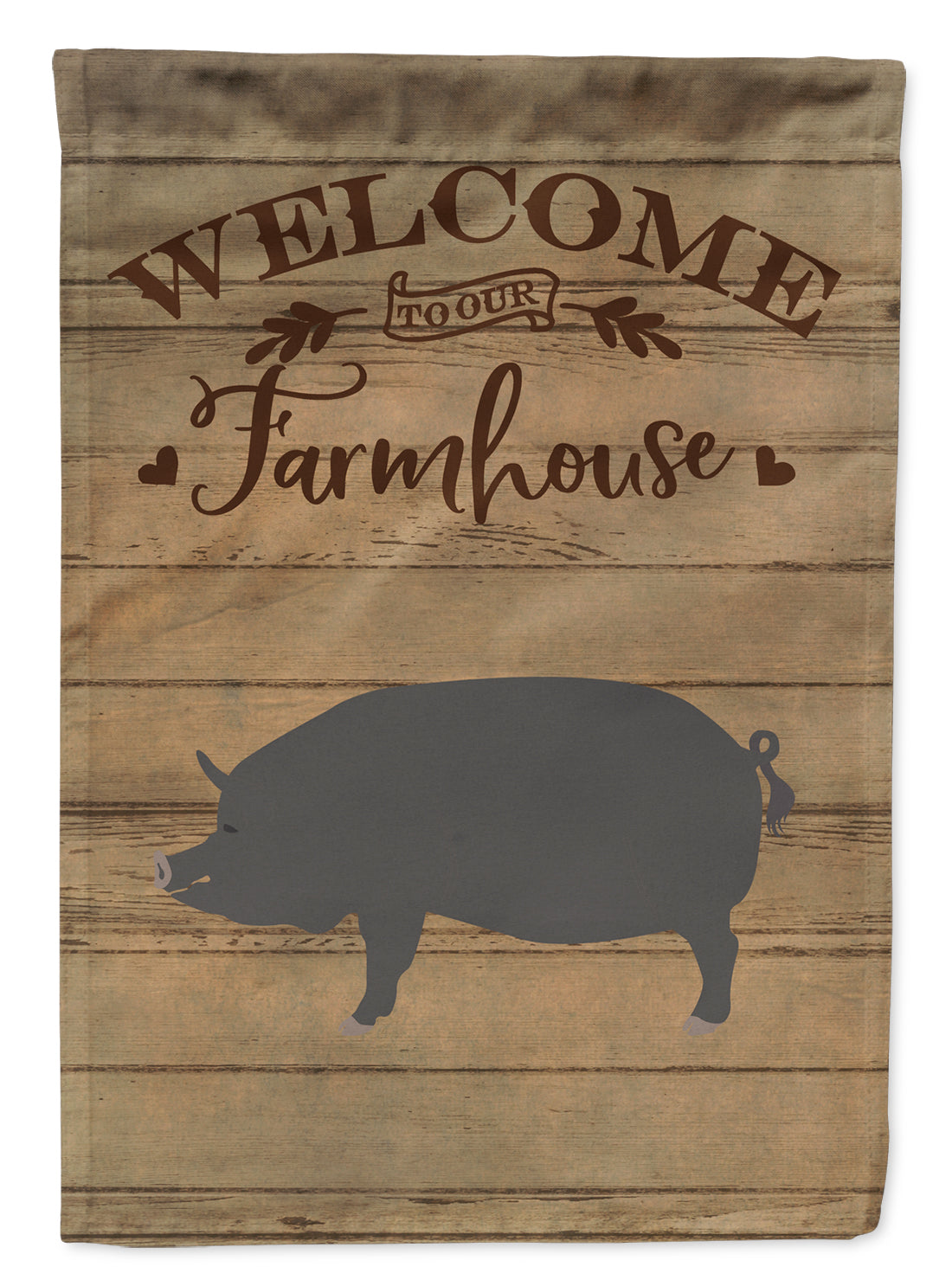 Berkshire Pig Welcome Flag Canvas House Size CK6877CHF