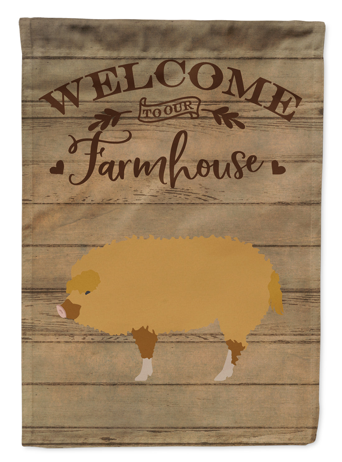 Hungarian Mangalica Pig Welcome Flag Canvas House Size CK6878CHF