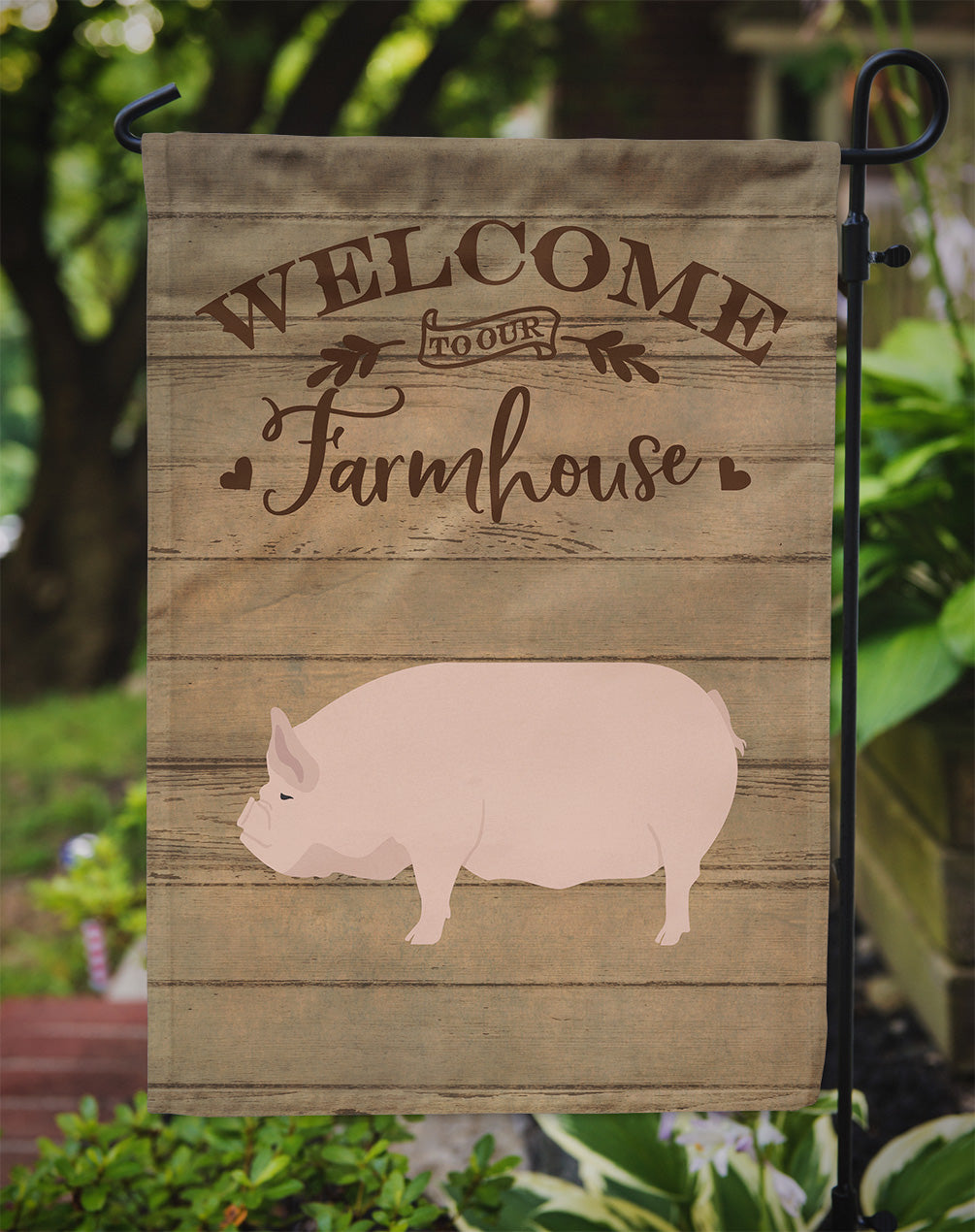 Drapeau de bienvenue cochon gallois taille jardin CK6881GF