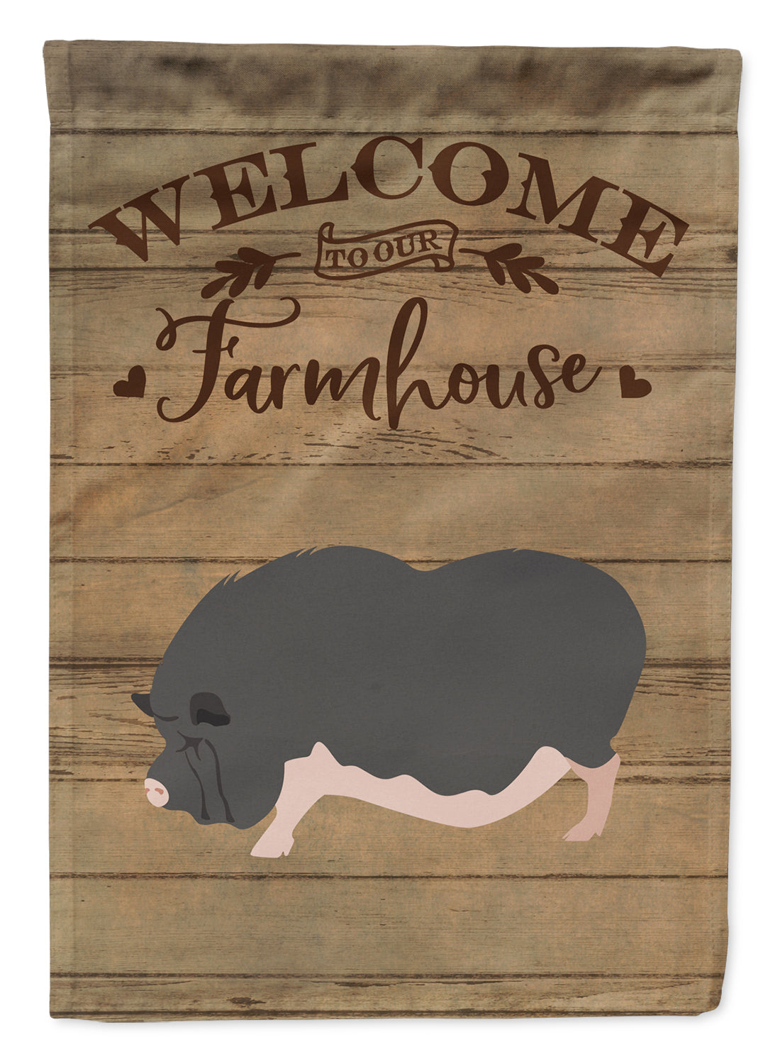 Vietnamese Pot-Bellied Pig Welcome Flag Canvas House Size CK6885CHF  the-store.com.