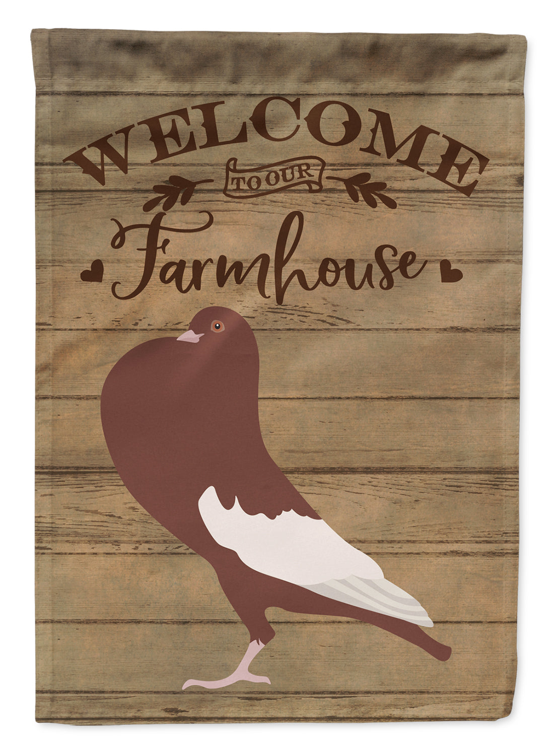 English Pouter Pigeon Welcome Flag Canvas House Size CK6898CHF
