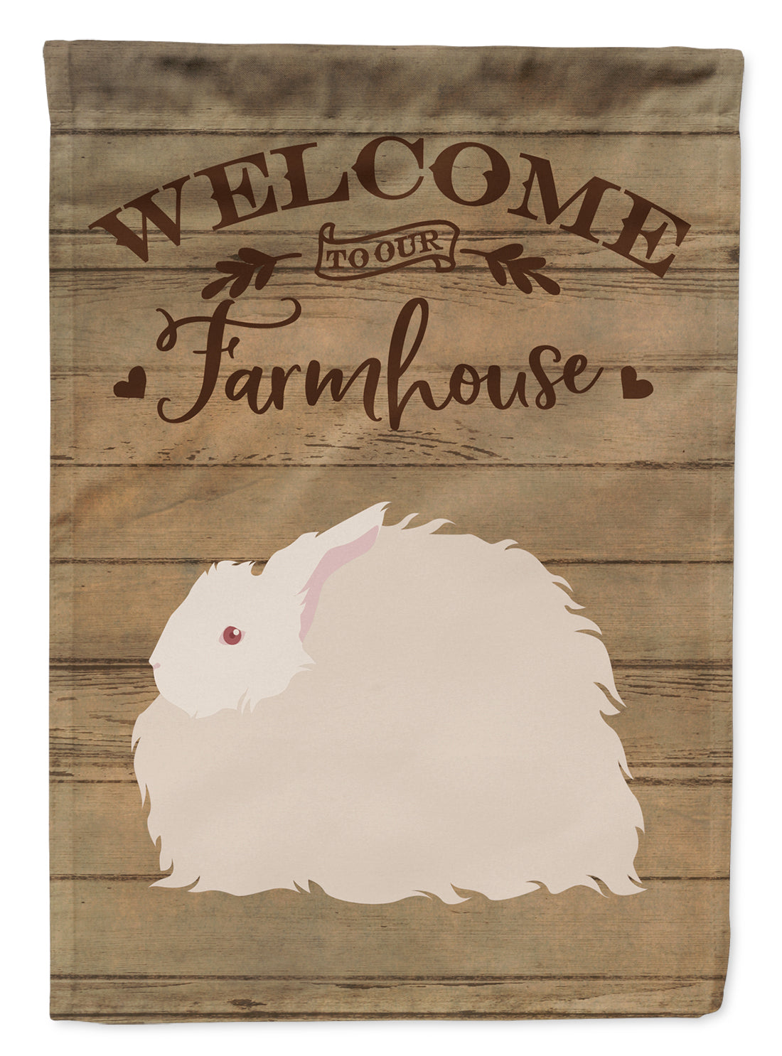 Fluffy Angora Rabbit Welcome Flag Canvas House Size CK6903CHF