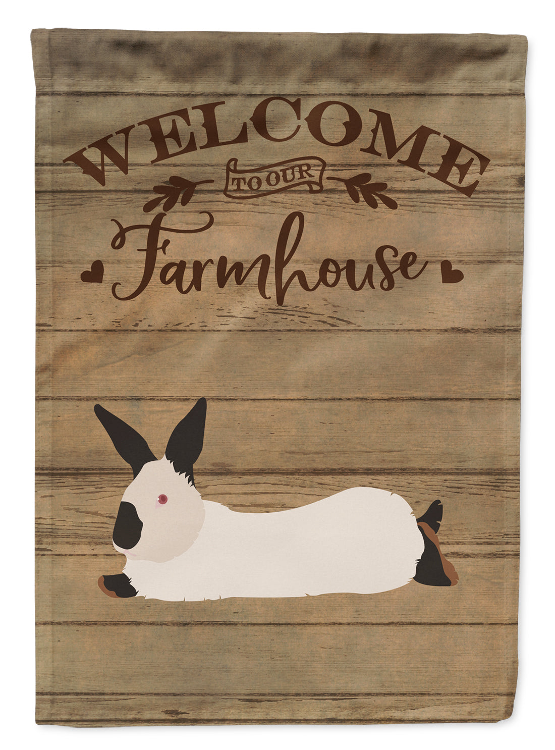 California White Rabbit Welcome Flag Canvas House Size CK6911CHF