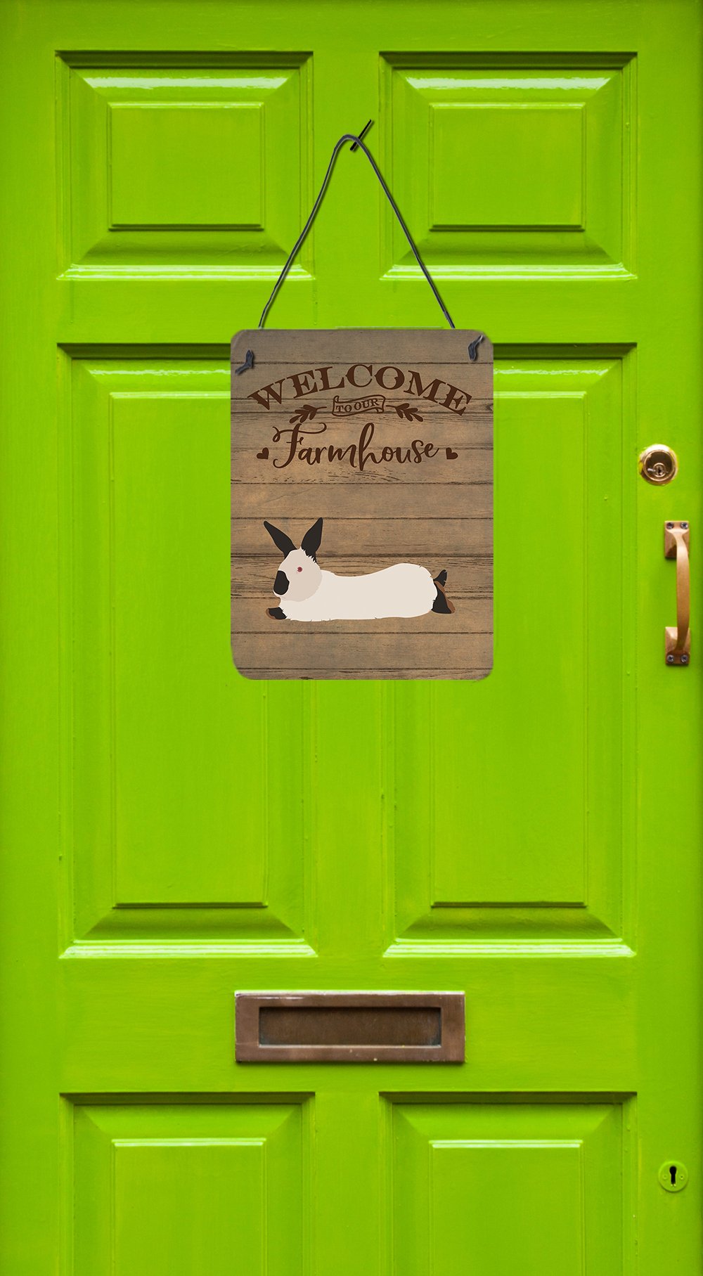 Caroline's Treasures California White Rabbit Welcome Wall or Door Hanging Prints CK6911DS1216