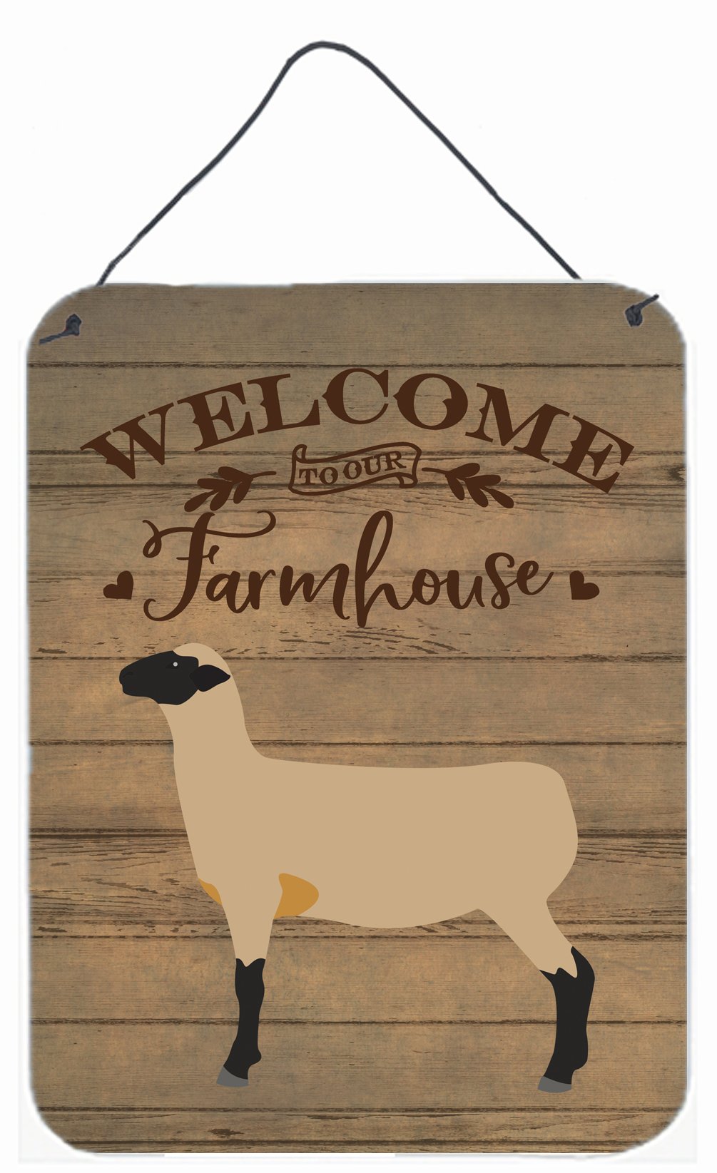 Hampshire Down Sheep Welcome Wall or Door Hanging Prints CK6920DS1216 by Caroline&#39;s Treasures