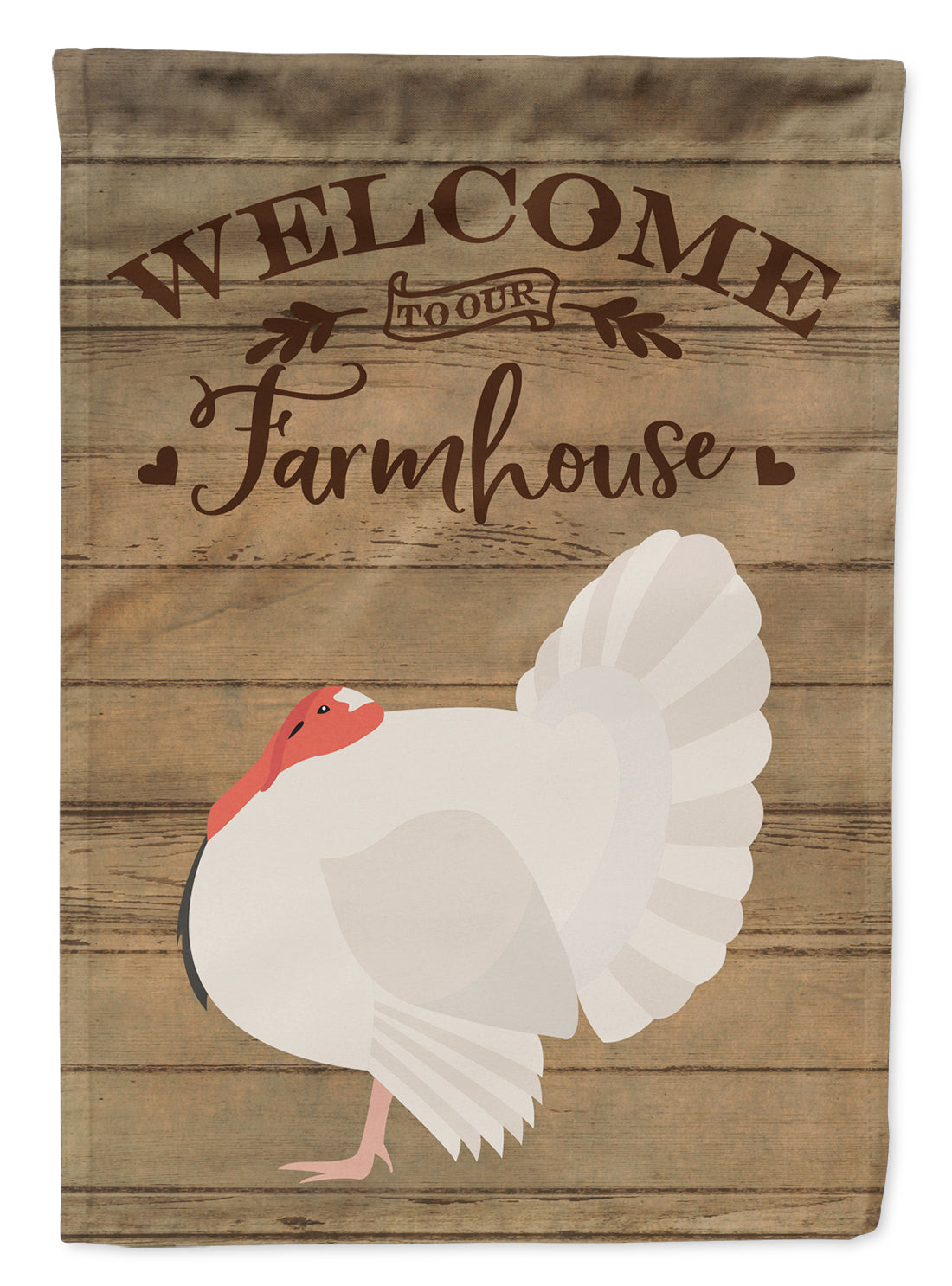 White Holland Turkey Welcome Flag Canvas House Size CK6927CHF
