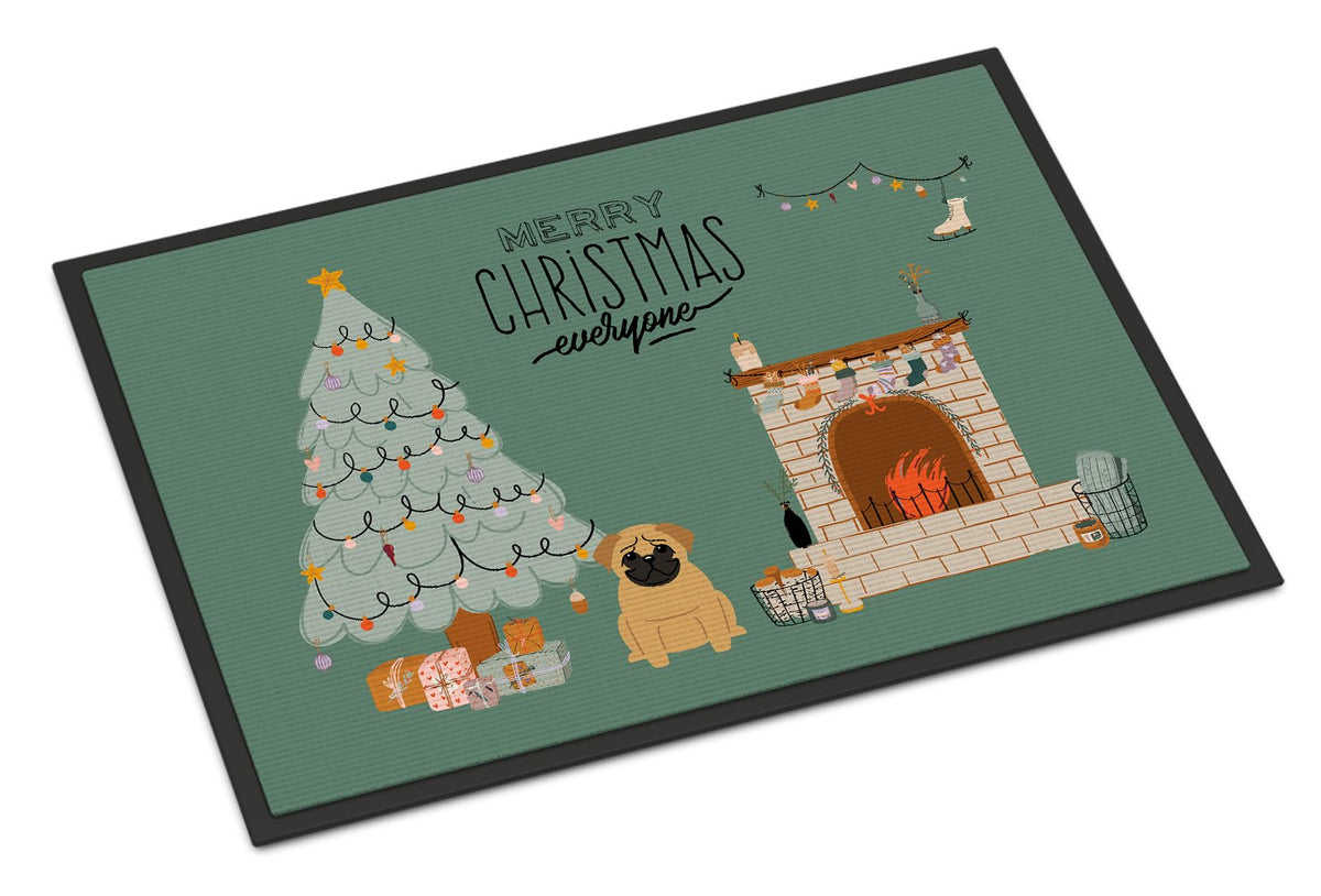 Brown Pug Christmas Everyone Indoor or Outdoor Mat 24x36 CK7570JMAT by Caroline&#39;s Treasures