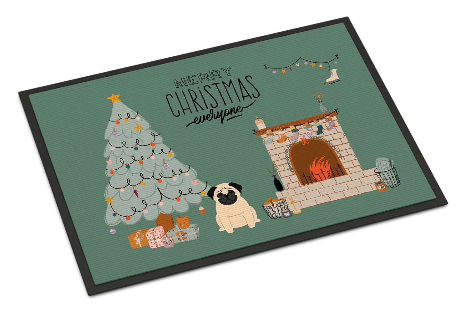 Fawn Pug Christmas Everyone Indoor or Outdoor Mat 24x36 CK7571JMAT by Caroline's Treasures