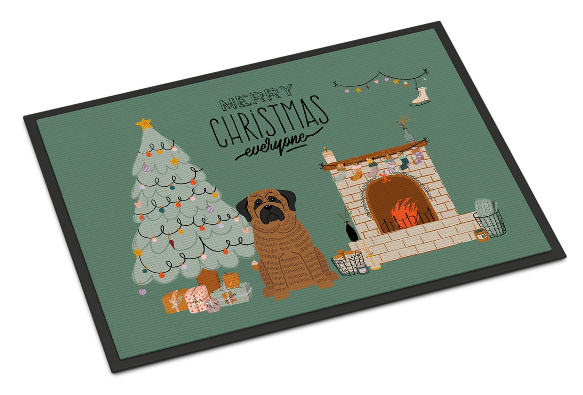 Brindle Mastiff Christmas Everyone Indoor or Outdoor Mat 24x36 CK7578JMAT by Caroline&#39;s Treasures