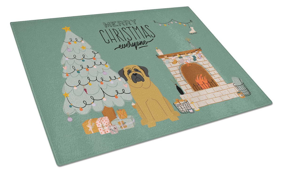 Mastiff Christmas Everyone Glass Cutting Board Large CK7581LCB by Caroline&#39;s Treasures