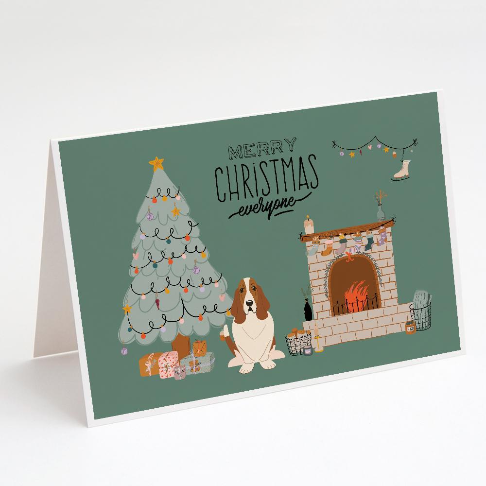 Buy this Basset Hound Christmas Everyone Greeting Cards and Envelopes Pack of 8