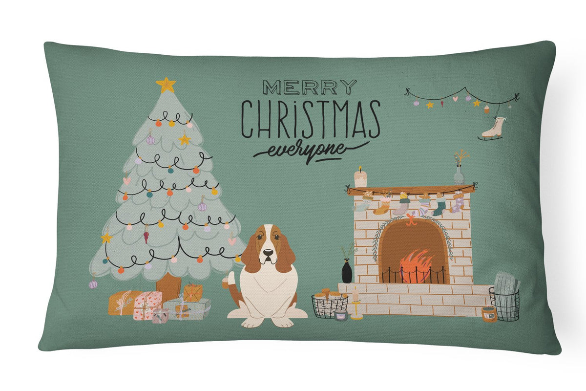 Basset Hound Christmas Everyone Canvas Fabric Decorative Pillow CK7584PW1216 by Caroline&#39;s Treasures