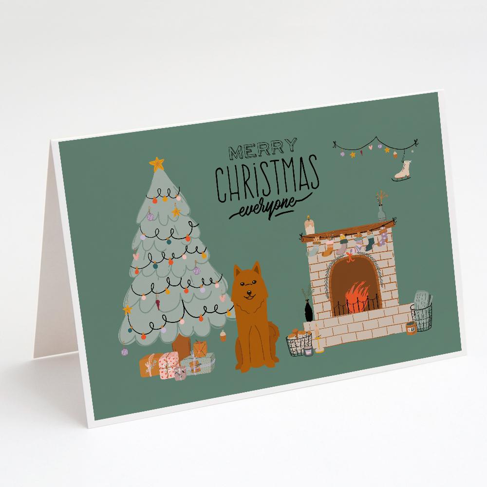 Buy this Karelian Bear Dog Christmas Everyone Greeting Cards and Envelopes Pack of 8