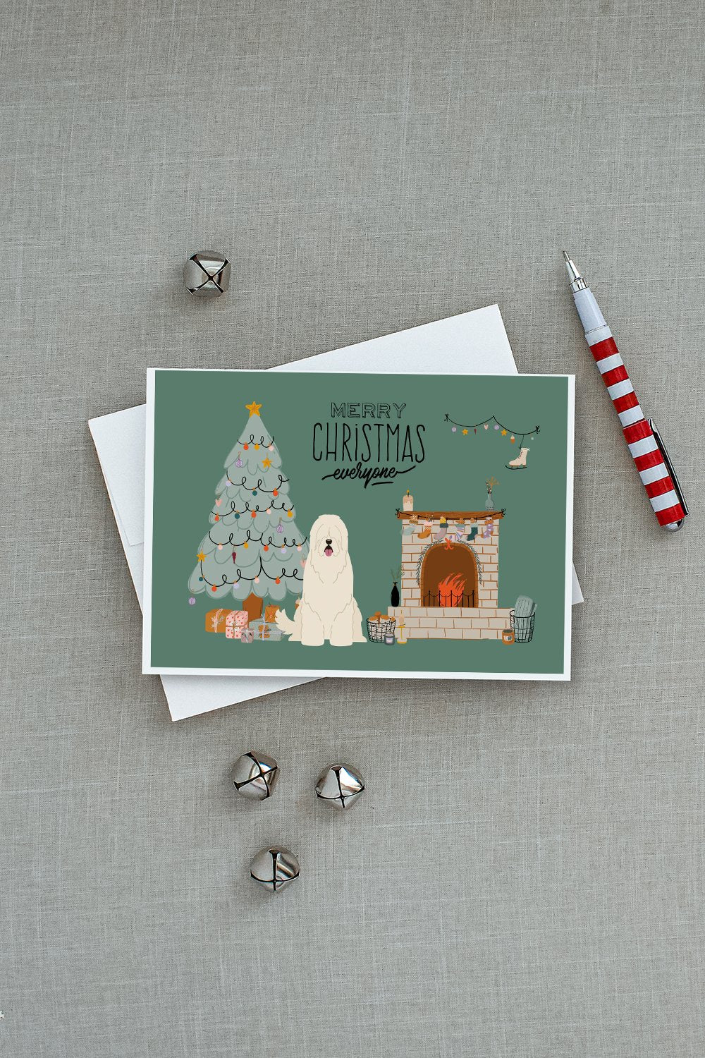 South Russian Sheepdog Christmas Everyone Greeting Cards and Envelopes Pack of 8 - the-store.com
