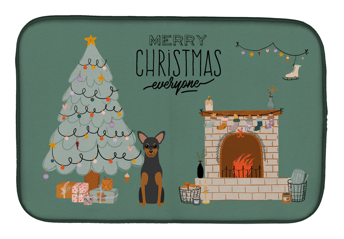 Manchester Terrier Christmas Everyone Dish Drying Mat CK7591DDM  the-store.com.