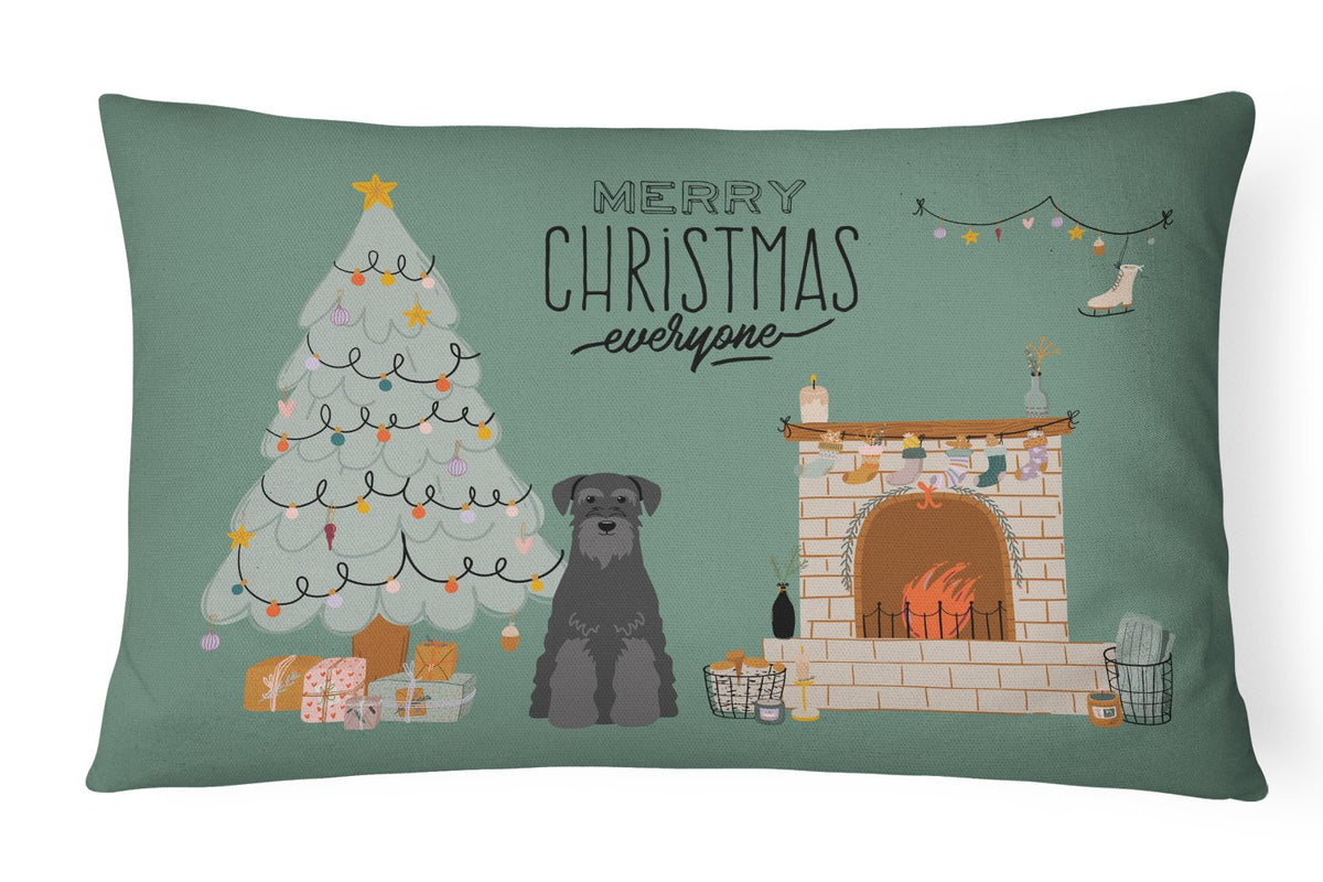 Black Standard Schnauzer Christmas Everyone Canvas Fabric Decorative Pillow CK7595PW1216 by Caroline&#39;s Treasures