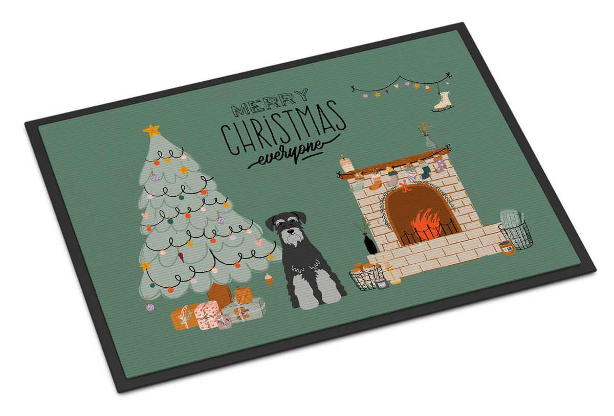 Black Grey Standard Schnauzer Christmas Everyone Indoor or Outdoor Mat 24x36 CK7597JMAT by Caroline&#39;s Treasures