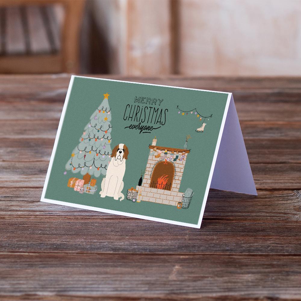 Buy this Saint Bernard Christmas Everyone Greeting Cards and Envelopes Pack of 8