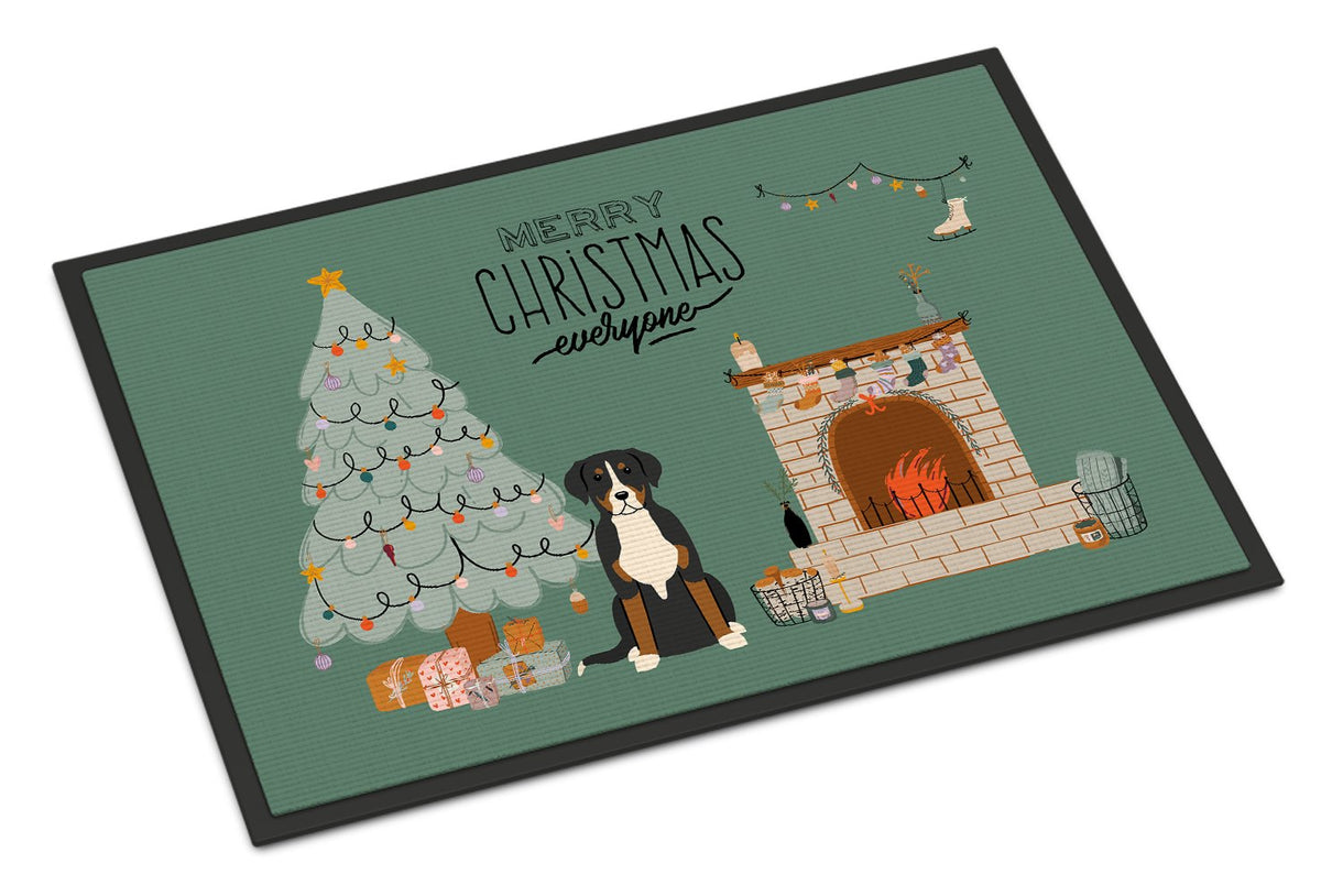 Greater Swiss Mountain Dog Christmas Everyone Indoor or Outdoor Mat 24x36 CK7600JMAT by Caroline&#39;s Treasures