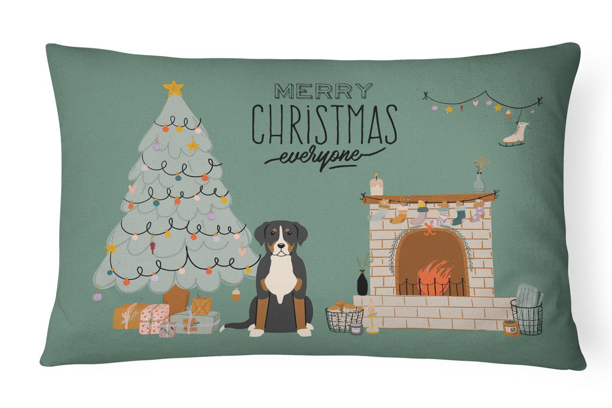 Greater Swiss Mountain Dog Christmas Everyone Canvas Fabric Decorative Pillow CK7600PW1216 by Caroline&#39;s Treasures