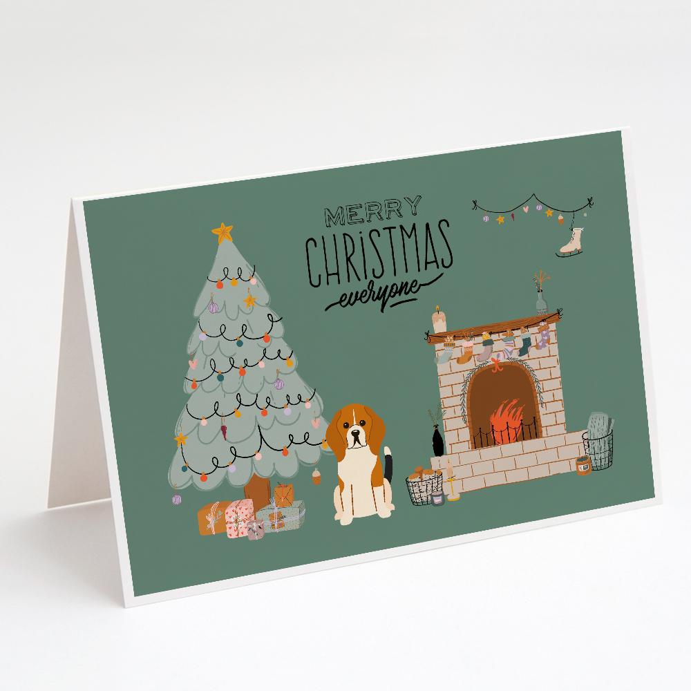 Buy this Tricolor Beagle Christmas Everyone Greeting Cards and Envelopes Pack of 8