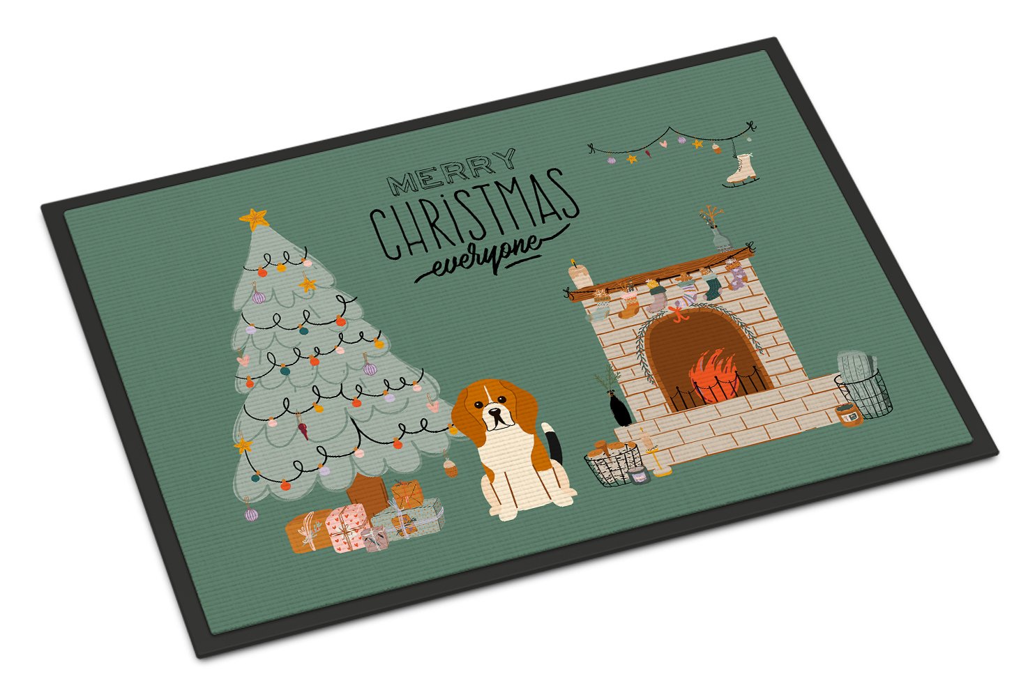 Tricolor Beagle Christmas Everyone Indoor or Outdoor Mat 24x36 CK7603JMAT by Caroline's Treasures