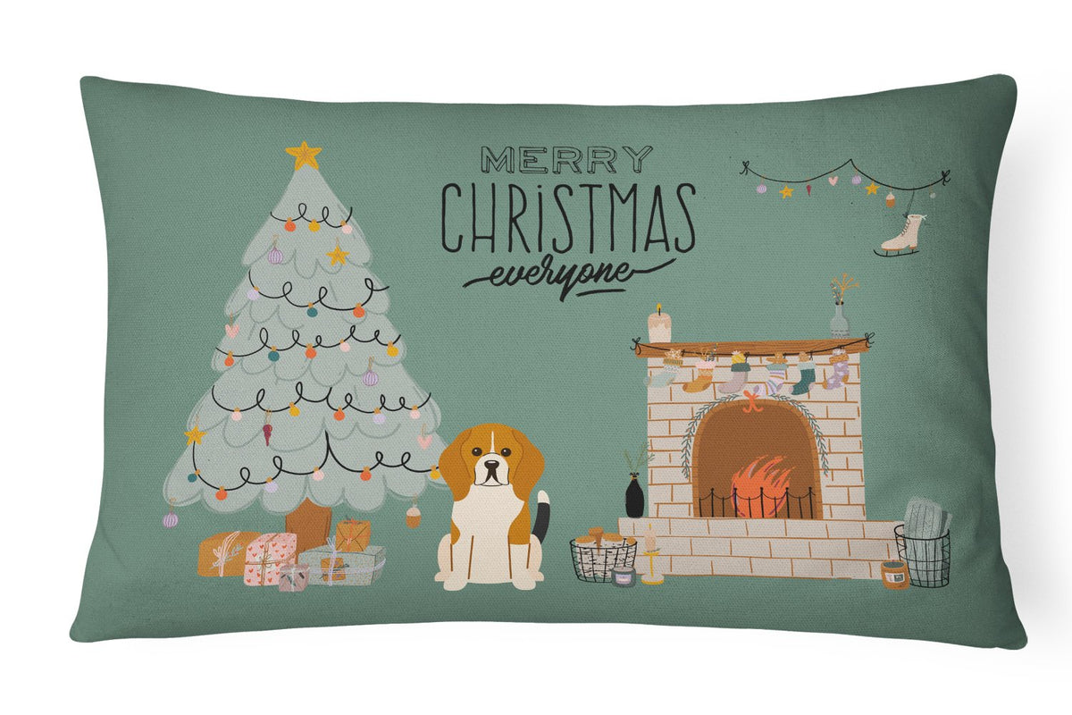 Tricolor Beagle Christmas Everyone Canvas Fabric Decorative Pillow CK7603PW1216 by Caroline&#39;s Treasures