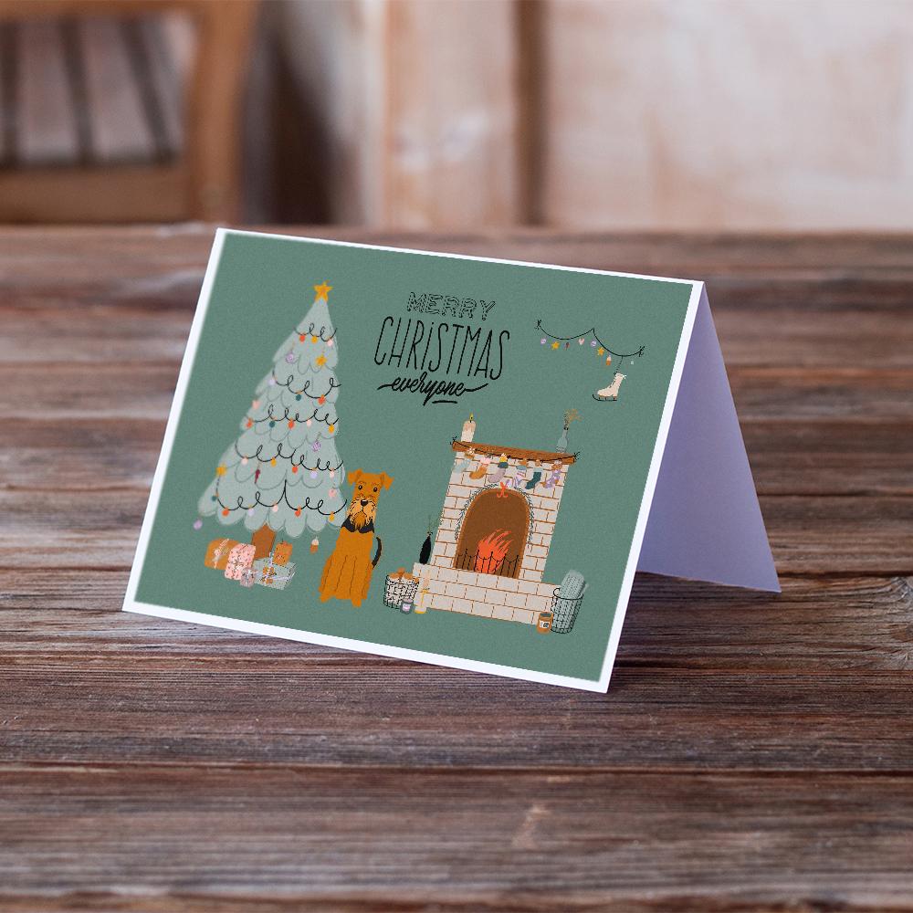 Airedale Christmas Everyone Greeting Cards and Envelopes Pack of 8 - the-store.com