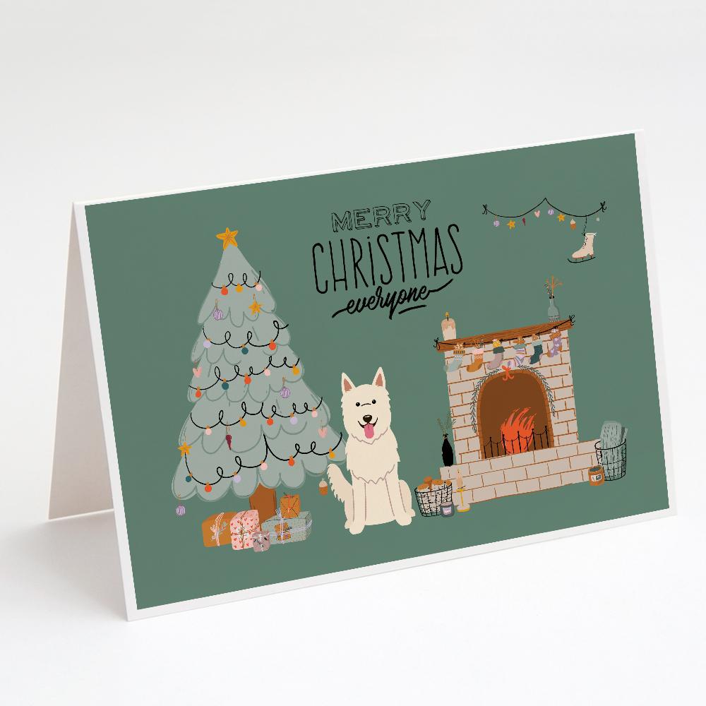 Buy this White German Shepherd Christmas Everyone Greeting Cards and Envelopes Pack of 8
