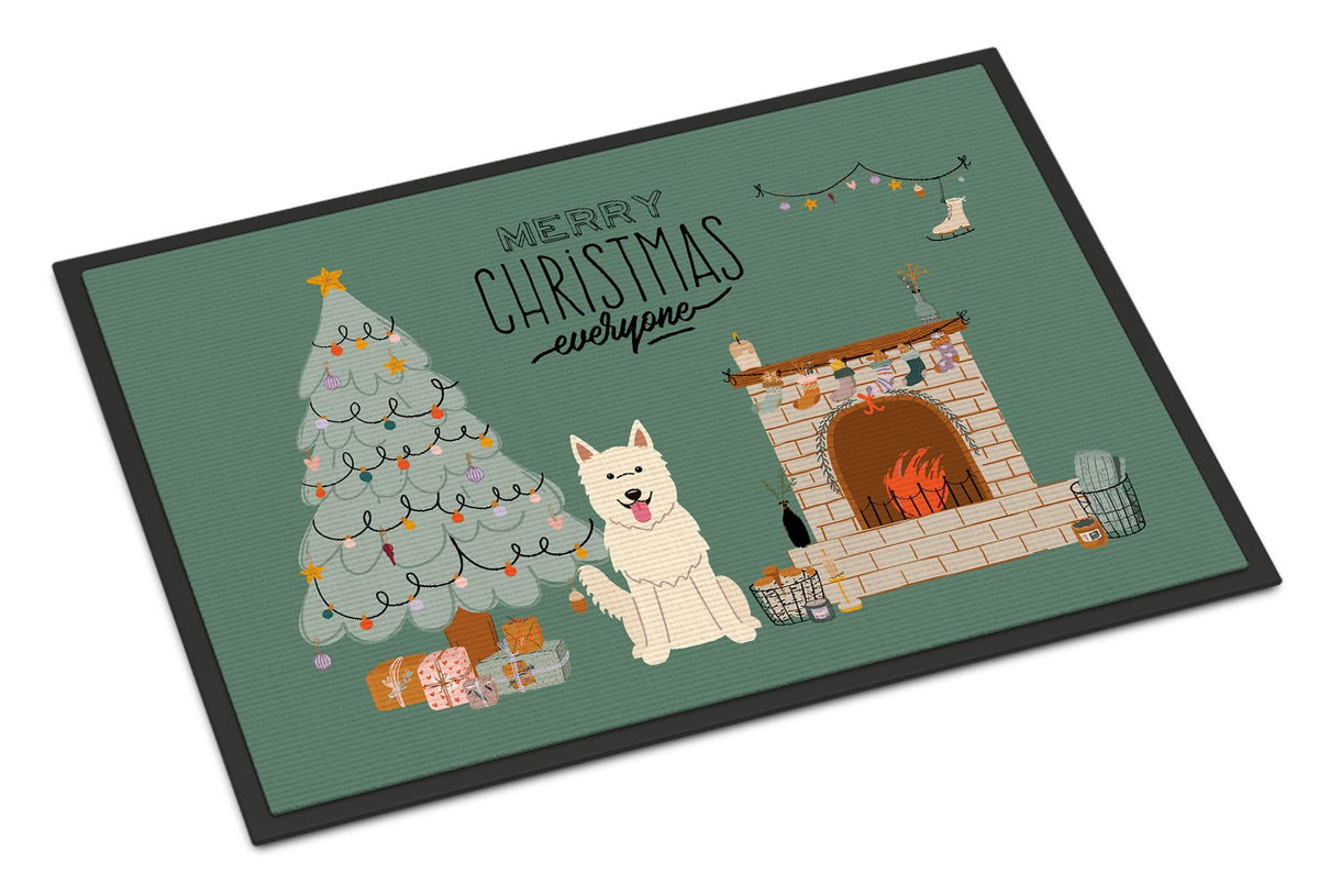 White German Shepherd Christmas Everyone Indoor or Outdoor Mat 24x36 CK7608JMAT by Caroline&#39;s Treasures