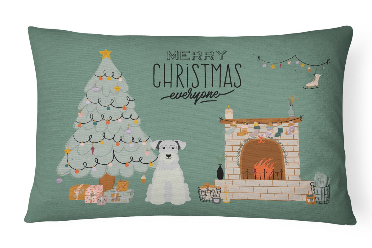 White Miniature Schnauzer Christmas Everyone Canvas Fabric Decorative Pillow CK7616PW1216 by Caroline&#39;s Treasures