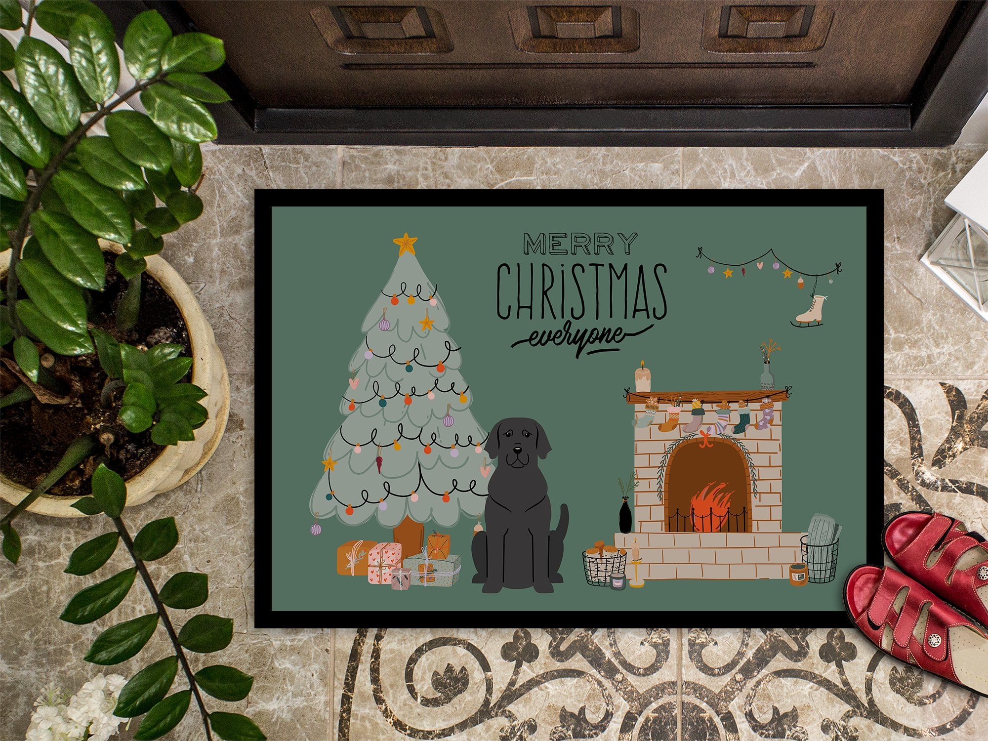 Black Labrador Christmas Everyone Indoor or Outdoor Mat 24x36 CK7620JMAT by Caroline's Treasures