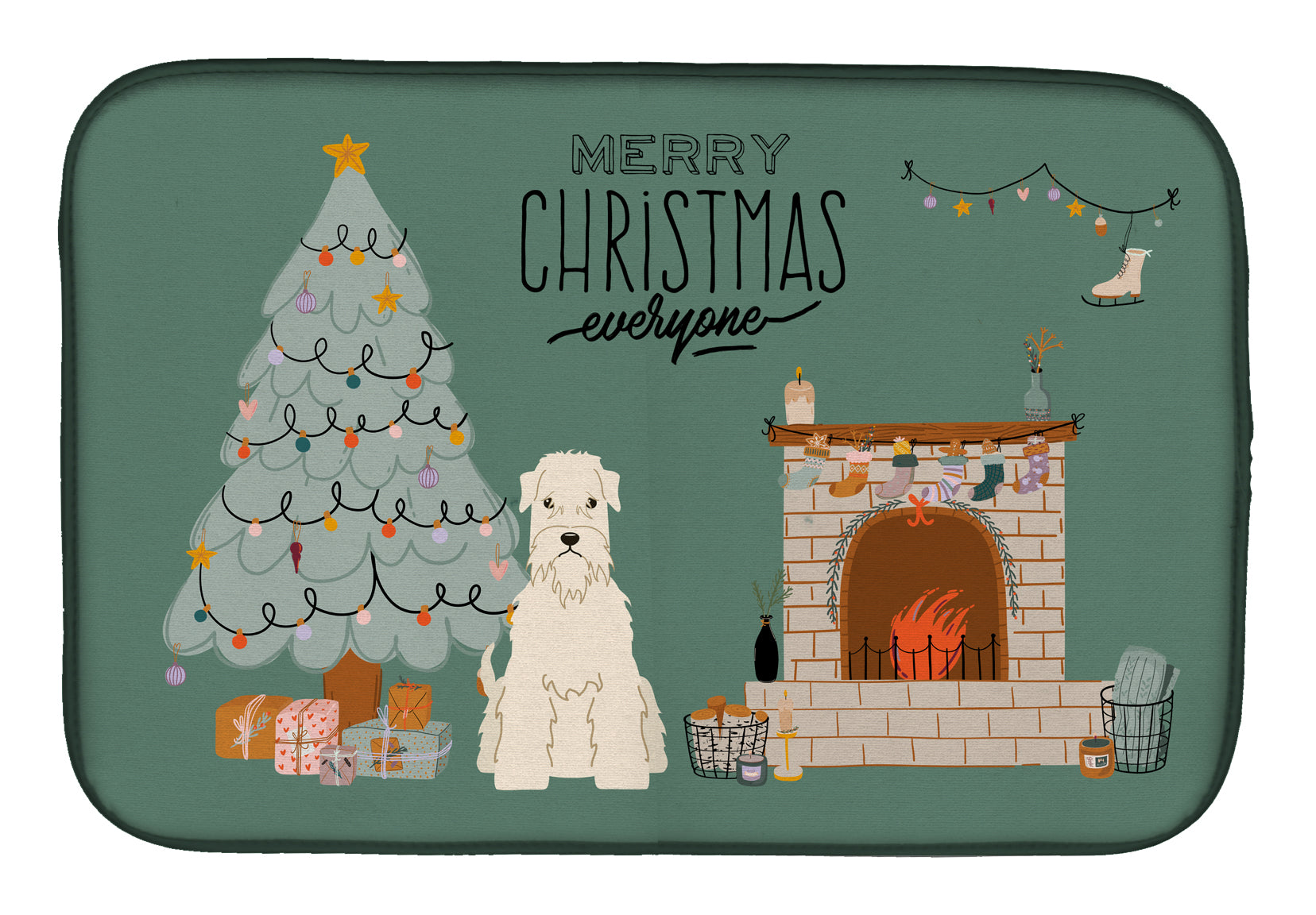 Soft Coated Wheaten Terrier Christmas Everyone Dish Drying Mat CK7624DDM  the-store.com.