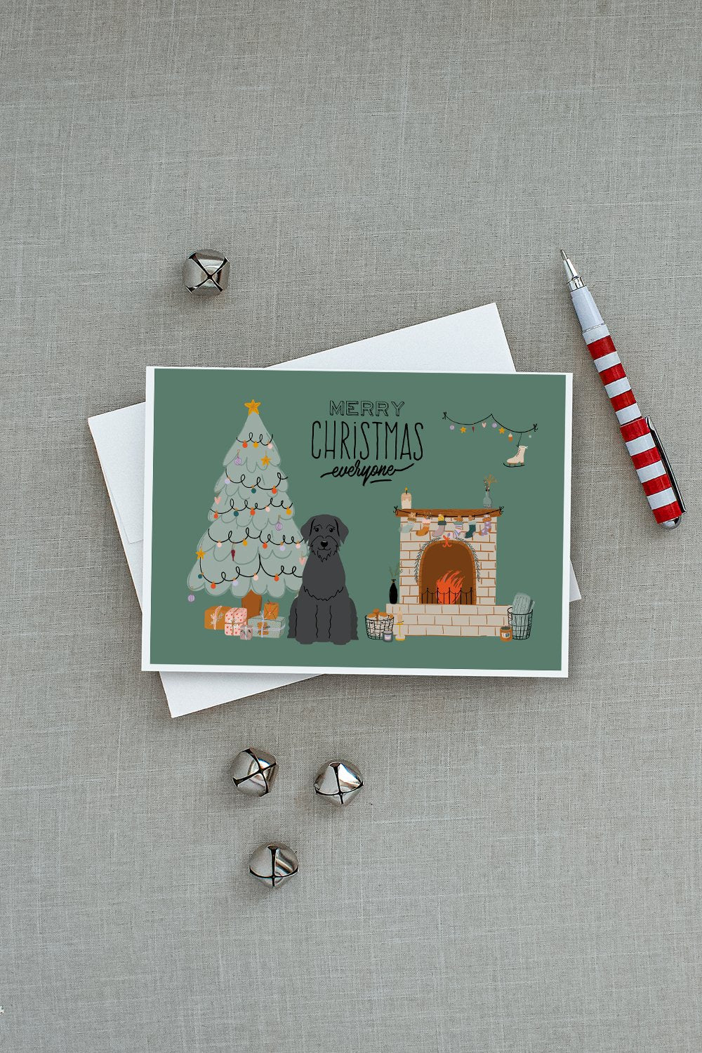 Giant Schnauzer Christmas Everyone Greeting Cards and Envelopes Pack of 8 - the-store.com