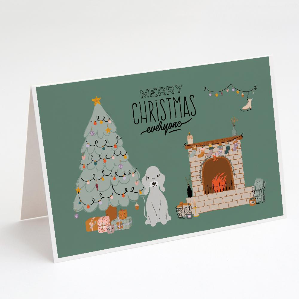 Buy this Blue Bedlington Terrier Christmas Everyone Greeting Cards and Envelopes Pack of 8