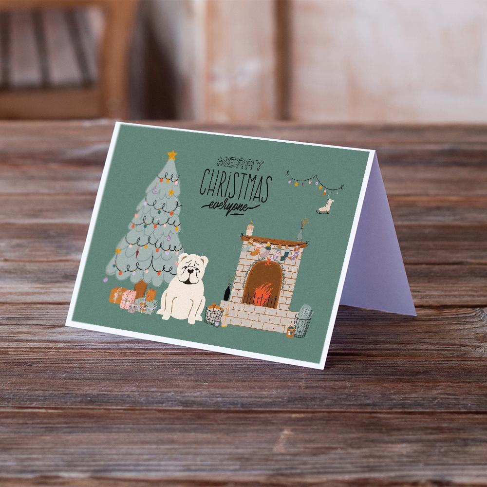 Buy this White English Bulldog Christmas Everyone Greeting Cards and Envelopes Pack of 8