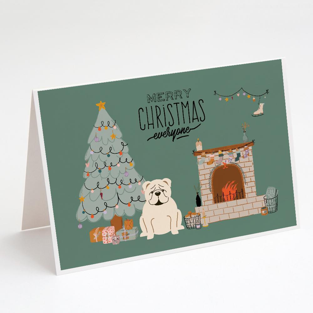 Buy this White English Bulldog Christmas Everyone Greeting Cards and Envelopes Pack of 8