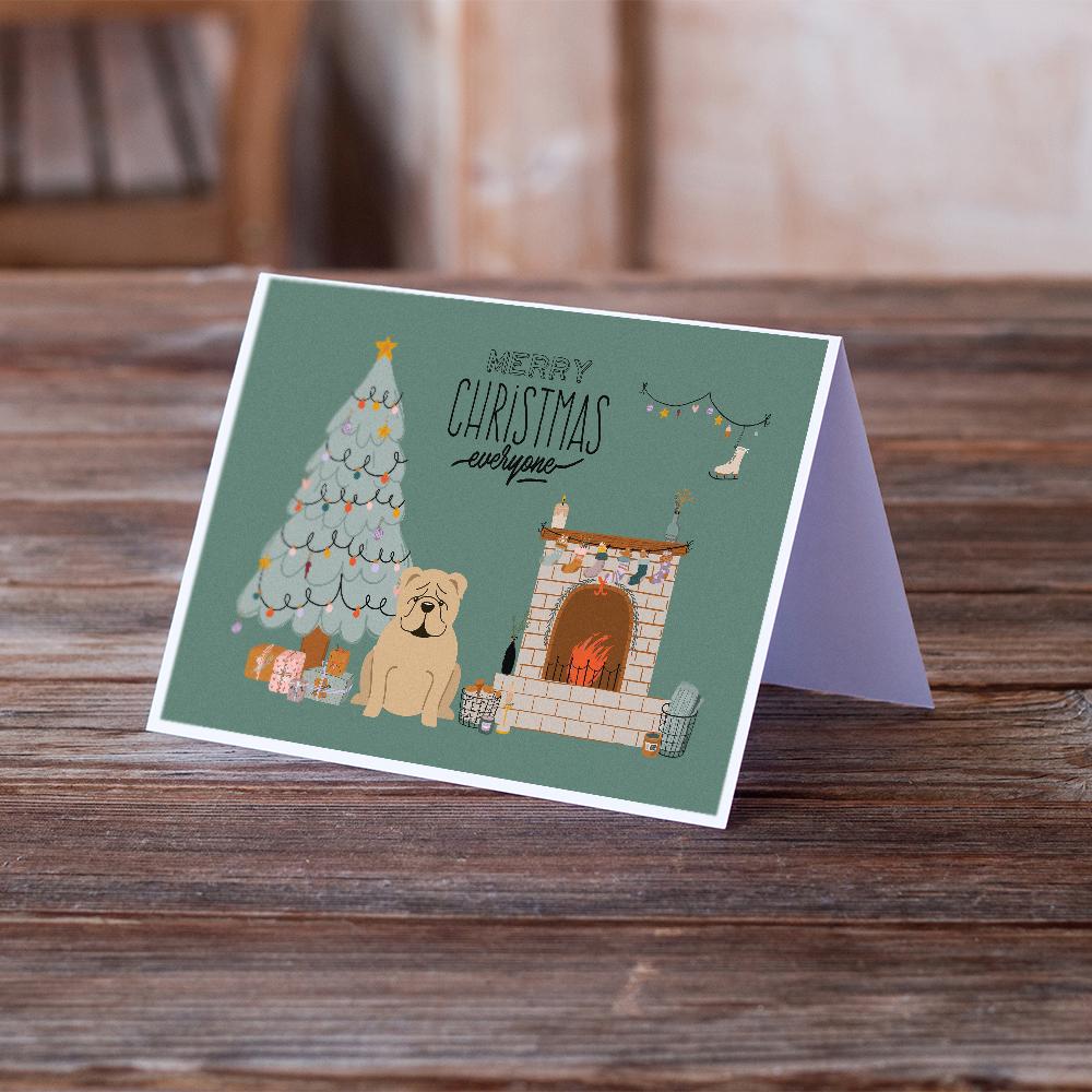 Buy this Fawn English Bulldog Christmas Everyone Greeting Cards and Envelopes Pack of 8