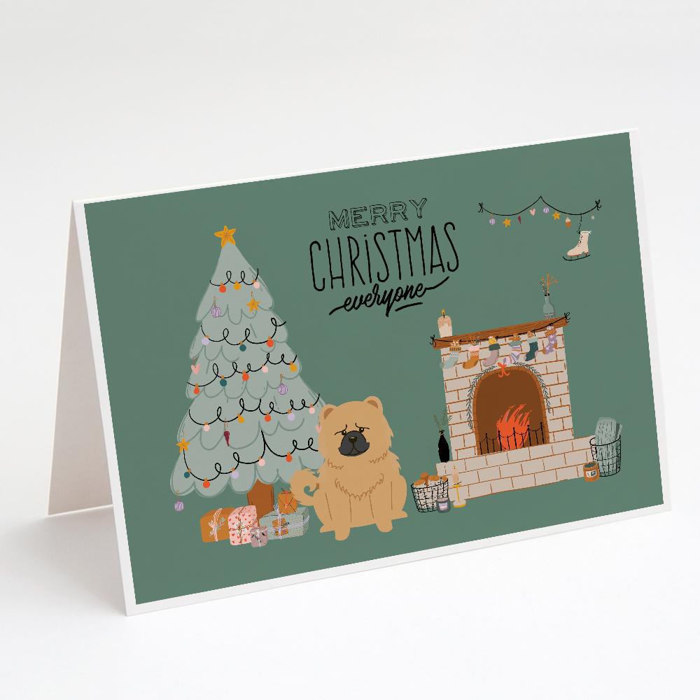 Buy this Cream Chow Chow Christmas Everyone Greeting Cards and Envelopes Pack of 8