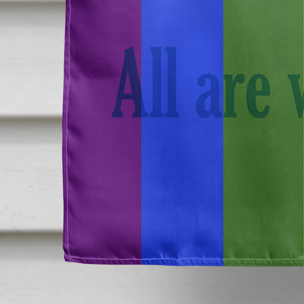 Gay Pride Progress Pride All are Welcome Flag Canvas House Size  the-store.com.
