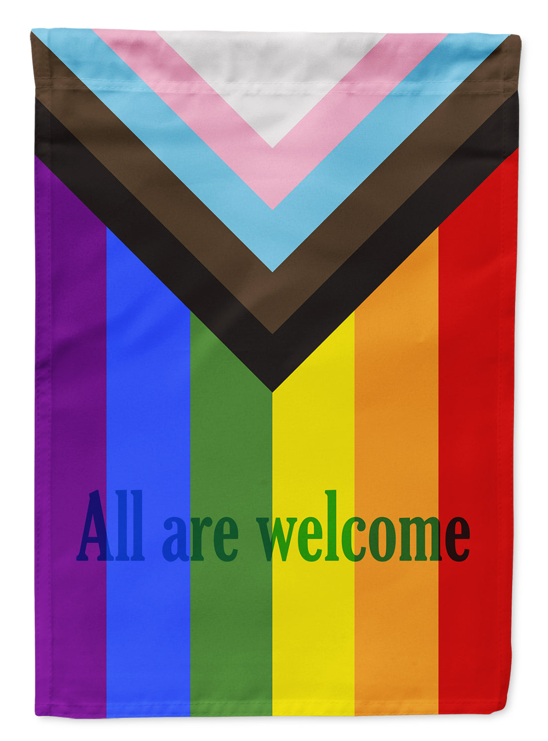 Gay Pride Progress Pride All are Welcome Flag Canvas House Size  the-store.com.