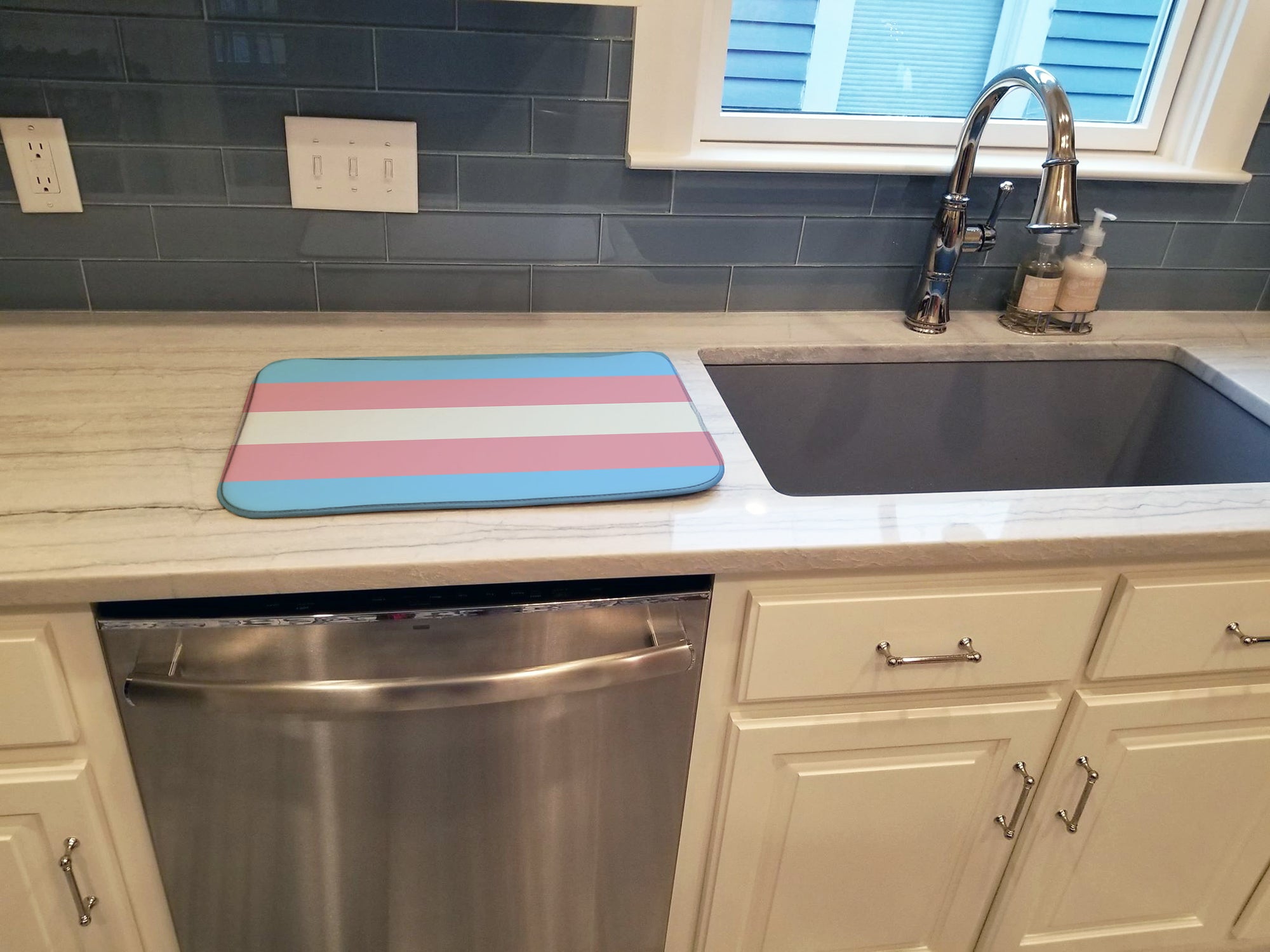 Transgender Pride Dish Drying Mat