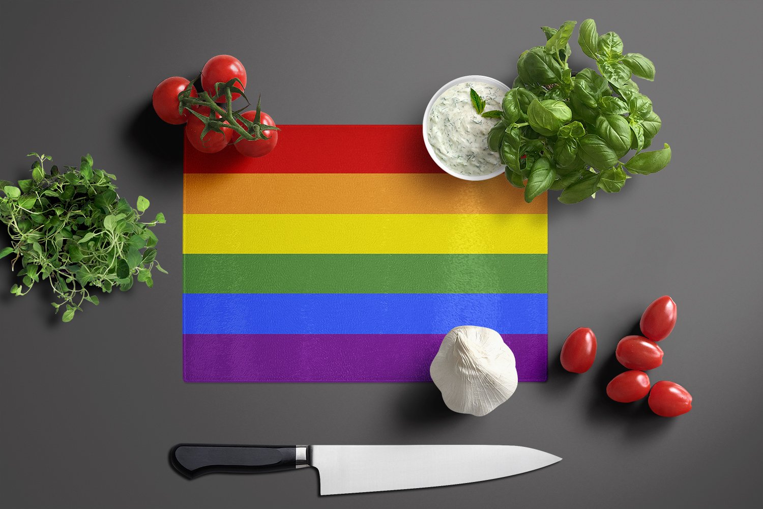 Gay Pride Glass Cutting Board Large - the-store.com